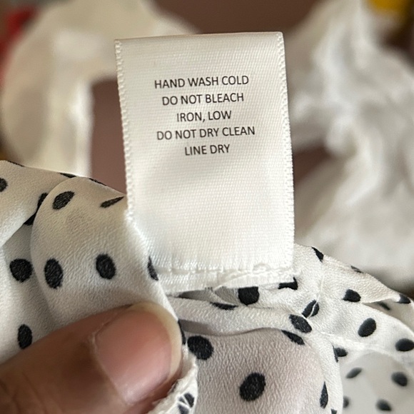 Business Casual Lightweight Cap Sleeve Blouse Sweet Rain Polka Dot Work Wear L - Picture 11 of 12